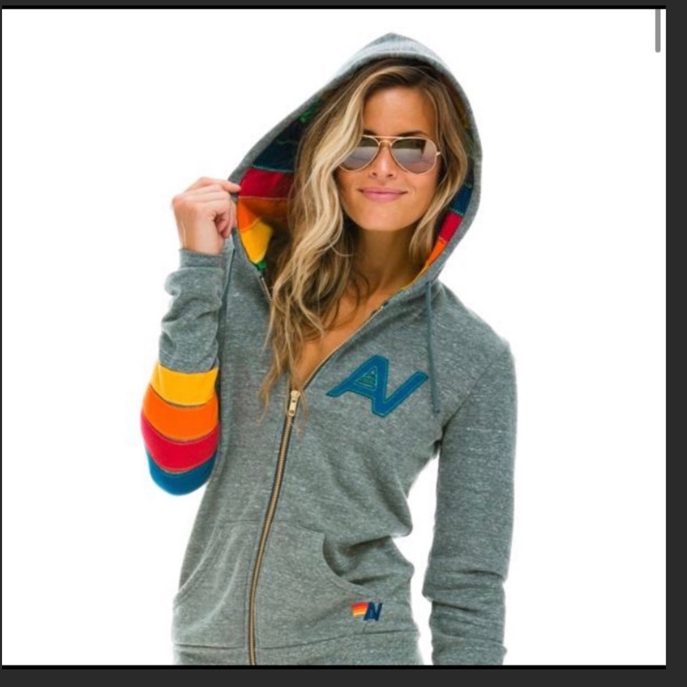 Aviator Signature Zip-Up Hoodie, grey